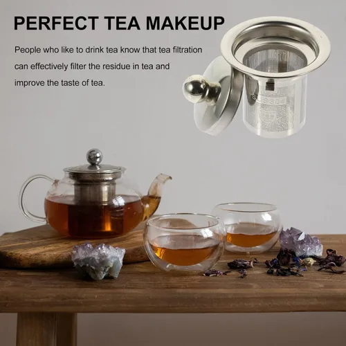 Vista 4 de Hemoton Tetera Colador de té Tetera Infusor Colador de café Filtros de té de metal Colador de té Hoja de té Hoja de té Filtro de té Infusor de té