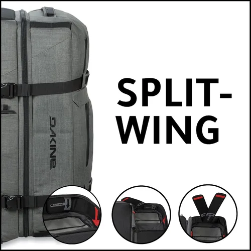 Vista 79 de Dakine Rodillo dividido 85L - Carbono, talla única