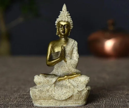 Vista 11 de Ulalaza Estatua de Buda para meditación, decoración del hogar, estatuas tailandesas de resina para manualidades