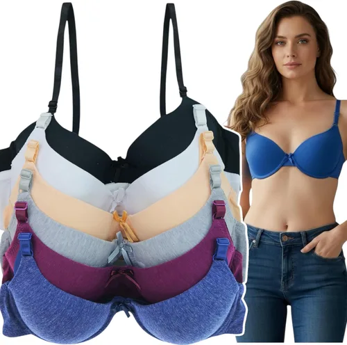 Vista 28 de ToBeInStyle Paquete de 6 sujetadores acolchados de estilo clásico con aros para mujer