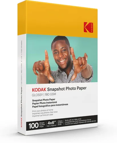 Vista 9 de KODAK Papel fotográfico brillante 4 x 6 SNAPSHOT 25 unidades, 48lb-180 g/m 0.1-0.3 fl oz (41303). Este producto no es compatible con la impresora