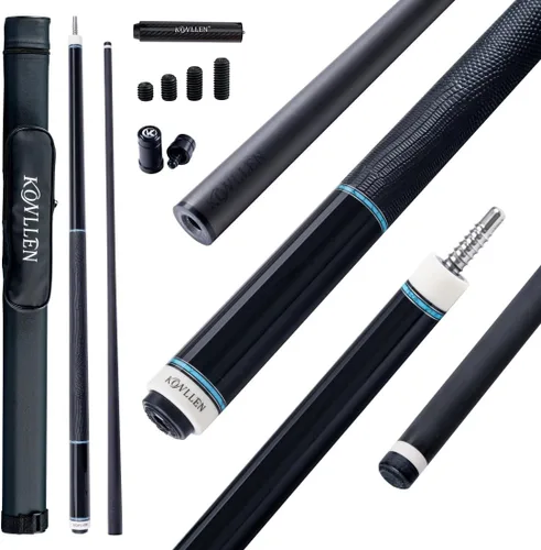 Vista 14 de KONLLEN 2.0 Carbon Fiber Pool Cue, Low Deflection Pro Taper 005 AK75-blanco