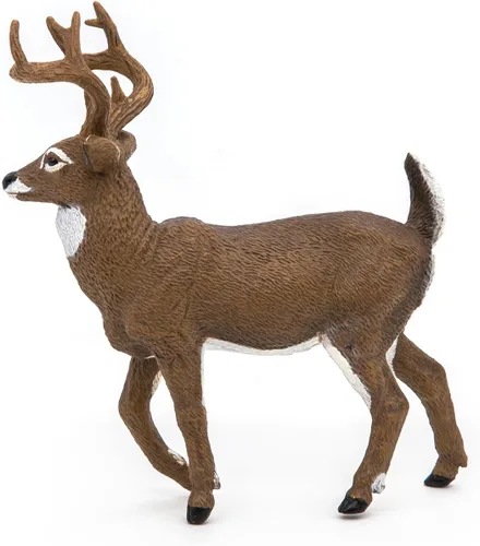 Vista 9 de Papo - Figura de ciervo de cola blanca - Juguete realista de animal del bosque para niños de 3 años en adelante - Modelo de vida silvestre pintado a