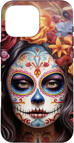 Vista 19 de iPhone 16 La Catrina Mujeres Dia De Los Muertos Latina Sugar Skull Case