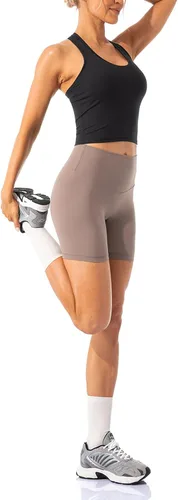 Vista 3 de Ukaste Camiseta sin mangas de entrenamiento para mujer, con espalda cruzada, sin mangas, para yoga, correr