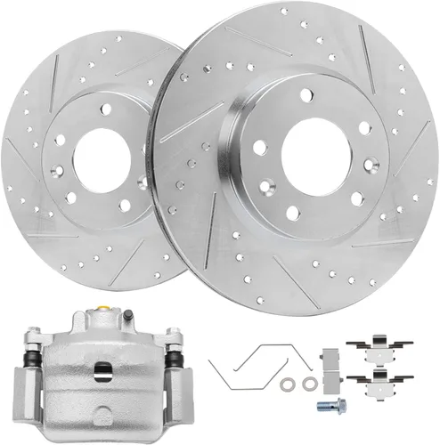 Vista 58 de Detroit Axle - Kit de freno delantero para Honda Odyssey 1999-2004 2001-2002 MDX Rotores de freno de disco Pinza de freno de disco con soporte