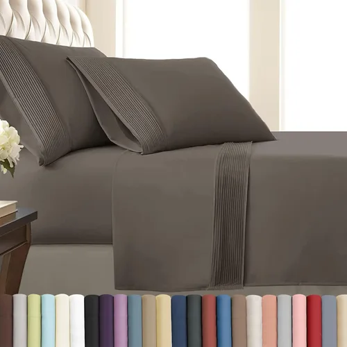 Vista 24 de Southshore Fine Linens®, juego de ropa de cama con bolsillo profundo, Microfibra, Negro, gemelo