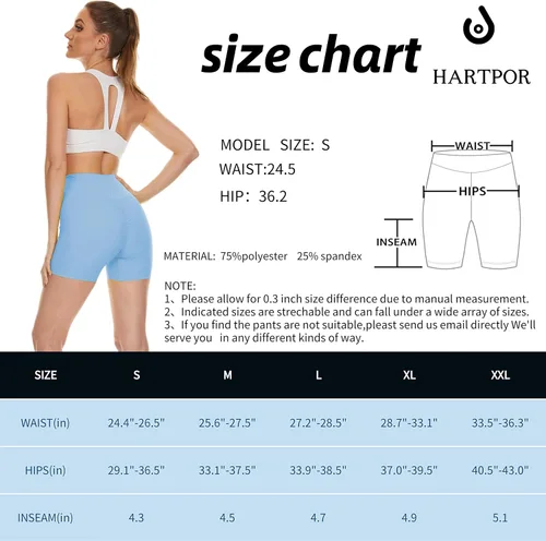 Vista 6 de HARTPOR Pantalones cortos de gimnasio para mujer, sin costuras, con contorno de glúteos, para yoga, atletismo, correr, deportes, ejercicio, fitness