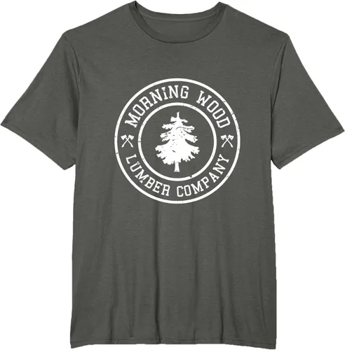Vista 4 de Camiseta de madera de la mañana cómica Lumber Company Tee T-Shirt Negro