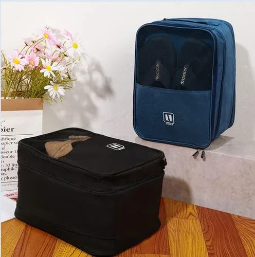 Vista 7 de Bolsas para viajes, paquete de 2, bolsa grande para zapatos con capacidad para 3 pares de zapatos para viajes, bolsa portátil para zapatos y bolsa