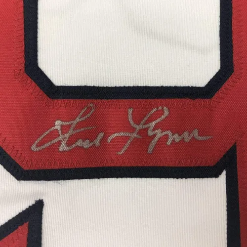 Vista 3 de Camiseta de béisbol blanca JSA COA de Fred Lynn Boston con Autógrafo