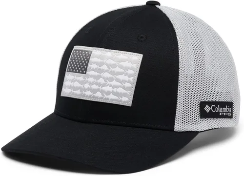 Vista 32 de Columbia Gorra unisex de malla con bandera de pez PFG para adultos, corona baja