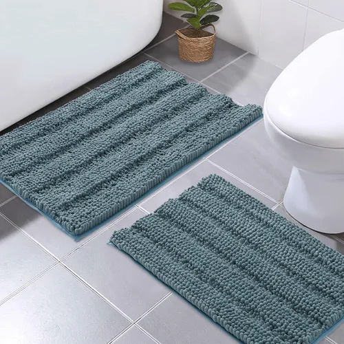 Vista 20 de NICETOWN Tapete negro para baño, antideslizante, suave, absorbente de agua, tapete de bajo perfil para entrada, tapete para vestíbulo, puerta
