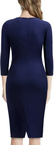 Vista 2 de Miusol Vestido de cóctel de manga 23 con volantes retro para mujer