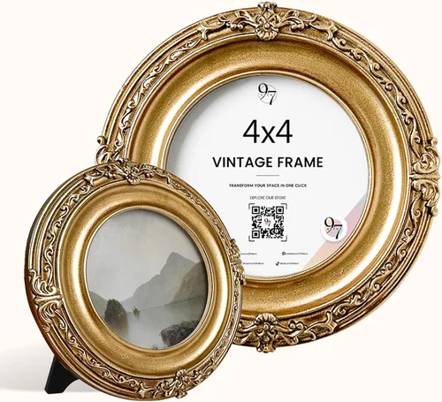 Vista 8 de 97 Decor Mini portarretratos dorado antiguo de 2.5 x 3.5, tamaño de cartera Rectángulo floral de oro antiguo