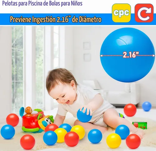 Vista 2 de Hovenlay 100 Bolas de Piscina de Bolas para Niños, Bolas de Plástico para Piscina de Bolas, Bolas de Juego para Bebés y Niños Pequeños, Ideal