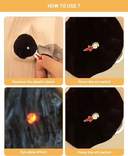 Vista 5 de Máscara de calabaza con ojos iluminados, disfraz de cabeza completa