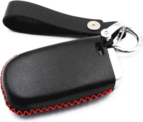Vista 2 de Funda de cuero con 5 botones para Dodge Journey Durango Challenger Charger Jeep Grand Cherokee Chrysler 300 (negro)