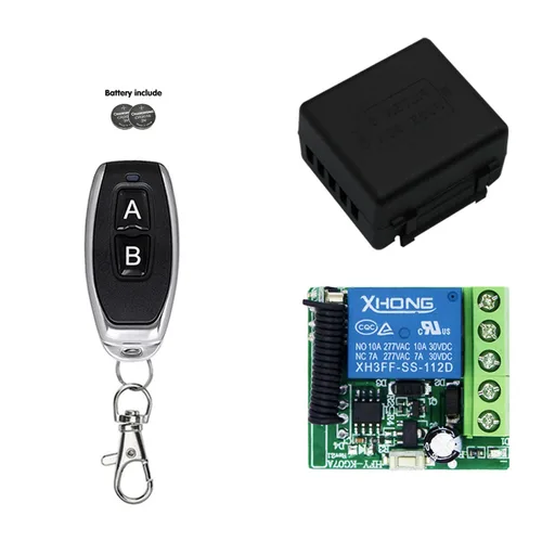 Vista 8 de Interruptor de relé inalámbrico, interruptor de control remoto de 12 V con 1 transmisor, 433 Mhz universal inalámbrico EV1527 código de aprendizaje
