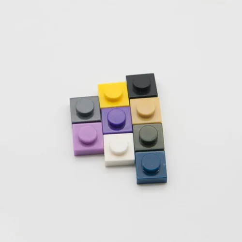 Vista 3 de Platos grises clásicos a granel, placa gris oscuro 1x1, placas de construcción planas 200 piezas, compatibles con piezas y piezas de Lego: 1x1