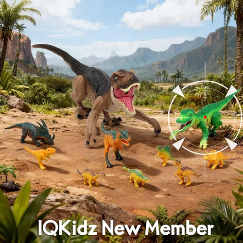 Vista 7 de IQKidz Juguete de dinosaurio RC para niños de 3 a 5 años, robot de dinosaurio tiranosaurio realista para caminar para niños y niñas, pequeñas