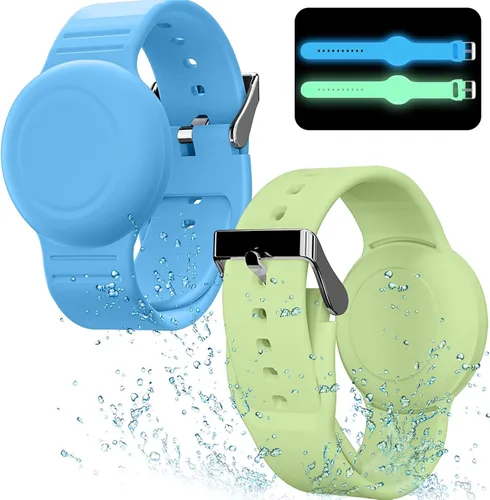 Vista 9 de Pulsera impermeable compatible con Airtag (1ª y 2ª generación) para niños Negro/Azul Marino