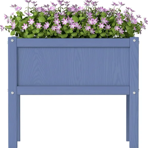 Vista 10 de Cama de jardín elevada con orificio de drenaje, impermeable, pequeña maceta elevada de polietileno de alta densidad con patas, estable y duradera