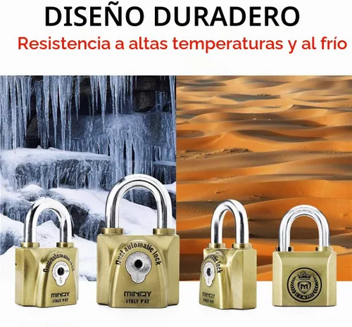 Vista 3 de Mindy Candado con llave resistente al agua de 2.362 in con 4 llaves