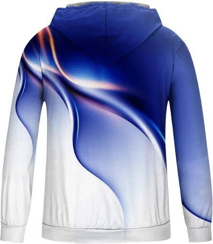 Vista 3 de Muscularfit Sudaderas con capucha para hombre, ajuste regular, estampado de línea, manga larga, cordón ligero, sudadera con capucha