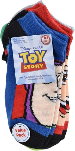 Vista 2 de TOY STORY Calcetines invisibles para niños color azul paquete de 10 talla M de EE UU Azul Paquete de 10