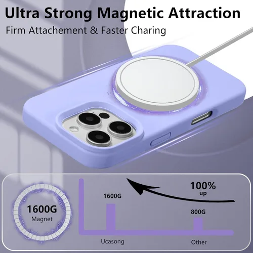 Vista 170 de Funda magnética de silicona para iPhone 13 Pro, color blanco antiguo [Compatible con Magsafe] [Forro de microfibra suave antiarañazos], funda