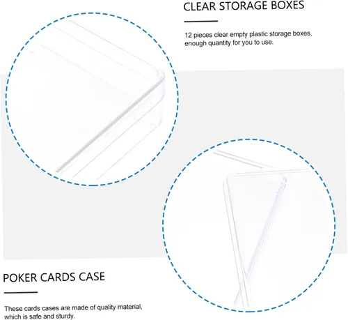 Vista 6 de 12 cajas de póquer caja de plástico organizador de tarjetas de póquer de plástico caja organizadora transparente titulares de tarjetas de juego