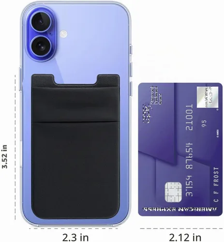 Vista 5 de Hoblaze Funda elástica para tarjetas de crédito, con bolsillo para tarjetas de crédito, funda adhesiva 3M, compatible con teléfonos inteligentes
