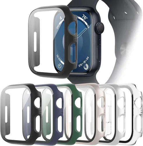 Vista 15 de 6-Pack de fundas compatibles con Apple Watch Series SE 3(2025)/SE 2/SE/6/5/4 de 40 mm con protector de pantalla de vidrio templado, funda protectora