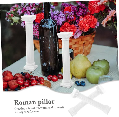 Vista 8 de Happyyami Columna romana decorativa de pilar de mesa de pilar con temática romana antigua, estatua de pilar para fotografía, decoración de jardín al