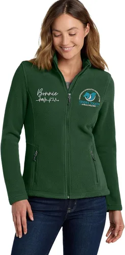 Vista 2 de INK STITCH - Chaquetas de forro polar bordadas L217 para mujer, con costuras personalizadas y multicolor