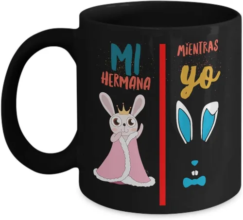 Vista 4 de Regalo para hermano Taza de cafe para hermana Perfecto regalo para graduados, profesionales y estudiantes Vaso con afirmaciones positivas