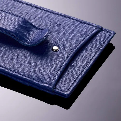 Vista 5 de Alpine Swiss Billetera minimalista de cuero de grano superior para hombre con bolsillo frontal