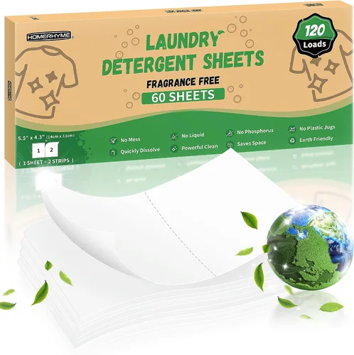 Vista 14 de Sábanas de detergente para ropa – Fresh Linen 120 Cargas de detergente para ropa sucia a granel, detergente de viaje a granel, ecológicas e
