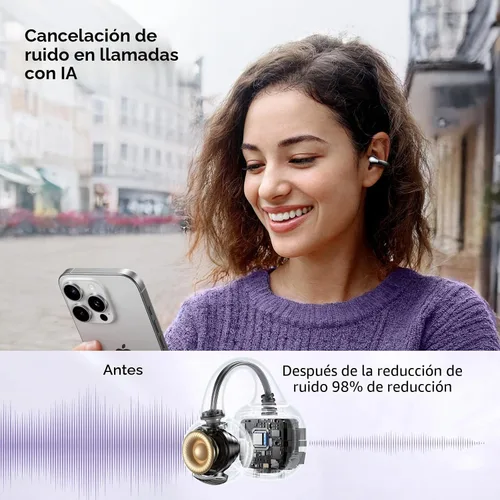 Vista 8 de UGREEN HiTune S3 - Auriculares abiertos con Bluetooth 5.4, con clip, color Negro