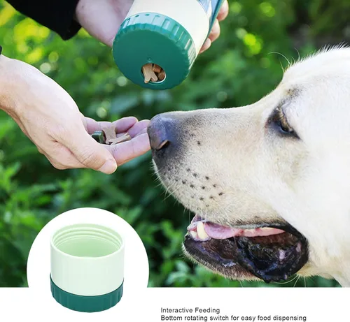 Vista 9 de Tnfeeon Puppy Essentials, Botella de agua 2 en 1 para perro y contenedor de comida para perro, gato, cachorro, caminar, senderismo, viajes