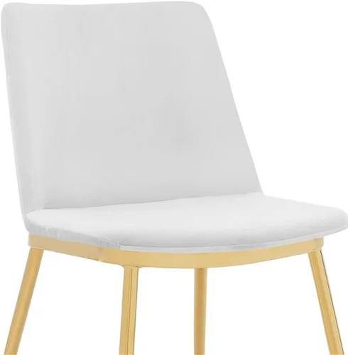 Vista 7 de Messina - Juego de 2 sillas modernas de terciopelo y metal dorado con patas de comedor