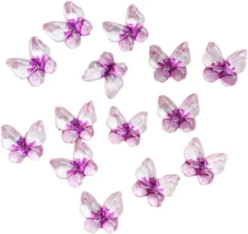 Vista 10 de Diamantes de imitación de mariposa con parte trasera plana, 80 unidades de 0.394 pulgadas, dijes de mariposa de resina para uñas, adornos, álbumes