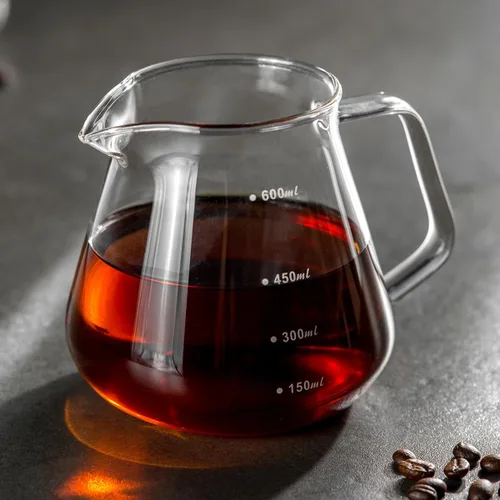 Vista 5 de Juego de Cafetera de Goteo – Jarra de Café con Asa de Bambú, Gotero de Café de Vidrio y 100 Filtros, Capacidad de 20oz/600ml