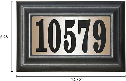Vista 3 de placa de dirección iluminada clásica hecha a mano, negro, LTP-1304