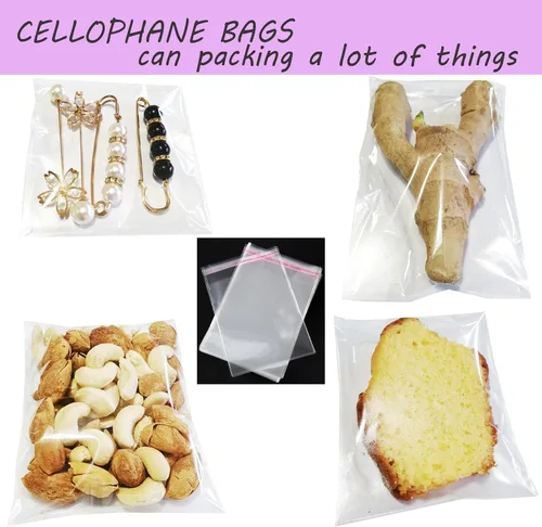 Vista 6 de JOSDIOX - Bolsas de celofán autoadhesivas transparentes de 4 x 6 pulgadas, 200 unidades, galletas 200 bolsas de celdas para galletas, dulces