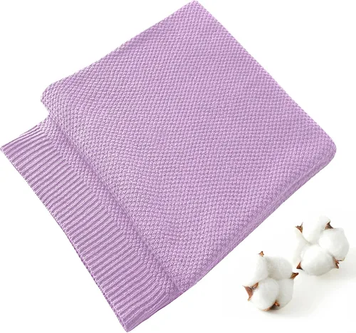Vista 10 de Treely manta de punto de 100 % algodón, para sofá, silla, cama, decoración del hogar, manta de punto decorativa, suave y acogedora, 50 x 60 Marrón