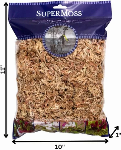 Vista 2 de SuperMoss (22306) Musgo Sphagnum, fibra de larga duración superior retención de agua para orquídeas y plantas de vivero, 4 onzas de color blanco