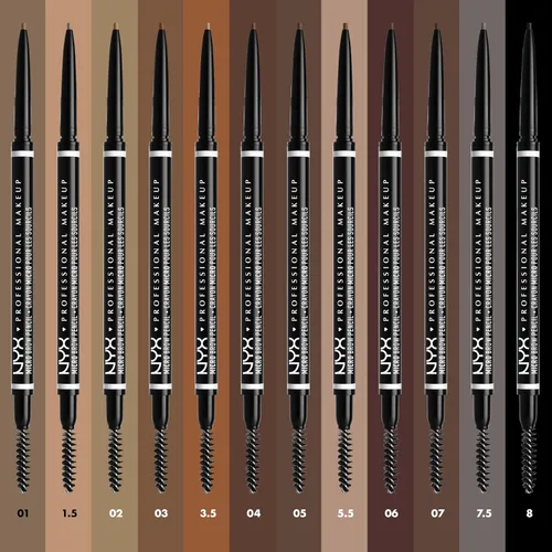 Vista 5 de NYX PROFESSIONAL MAKEUP Lápiz micro para cejas, lápiz preciso para cejas, color gris pardo