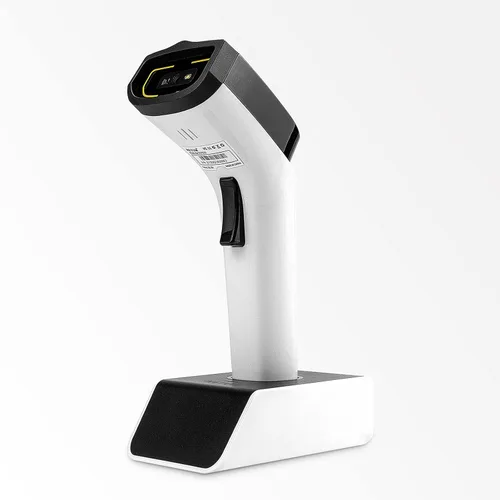 Vista 9 de Escáner de código de barras inalámbrico Bluetooth 2D automático, lector de código de barras manos libres con base de carga y memoria incorporada
